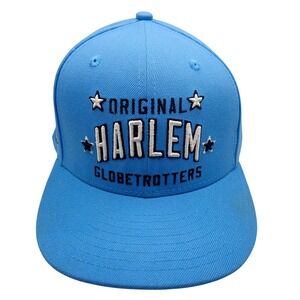 Rings & Crwns Harlem Globetrotters Fitted Hat Light Blue Size 7 3/8 Flat Brim